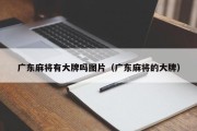 广东麻将有大牌吗图片（广东麻将的大牌）