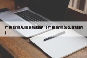 广东麻将从哪里摸牌的（广东麻将怎么拿牌的）