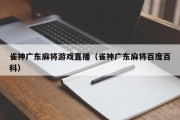 雀神广东麻将游戏直播（雀神广东麻将百度百科）