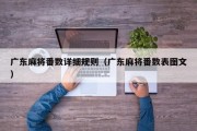 广东麻将番数详细规则（广东麻将番数表图文）