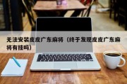 无法安装皮皮广东麻将（终于发现皮皮广东麻将有挂吗）