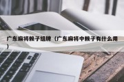 广东麻将赖子组牌（广东麻将中赖子有什么用）