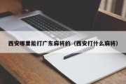 西安哪里能打广东麻将的（西安打什么麻将）