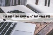 广东麻将有没有筒子牌的（广东麻将有全不靠吗）