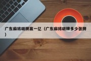 广东麻将胡牌赢一亿（广东麻将胡牌多少张牌）