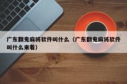 广东翻鬼麻将软件叫什么（广东翻鬼麻将软件叫什么来着）